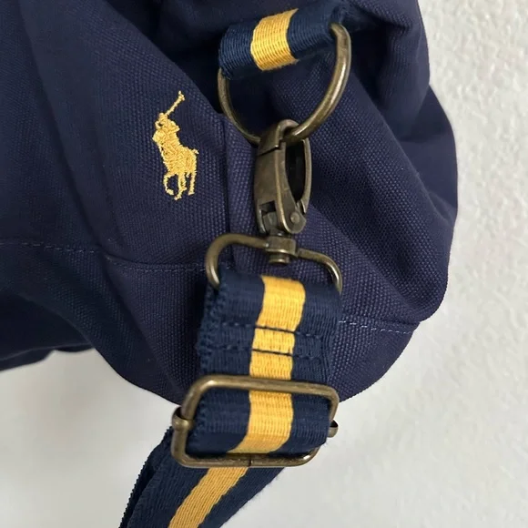 Polo Ralph Lauren Varsity Logo Patches Newport Canvas Duffle Bag PWing Bear CP93